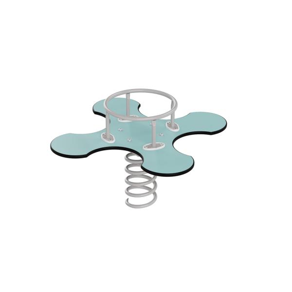 4er-Federwippe Kleeblatt Urbi-B (pastelltürkis), Beton-Bodenanker